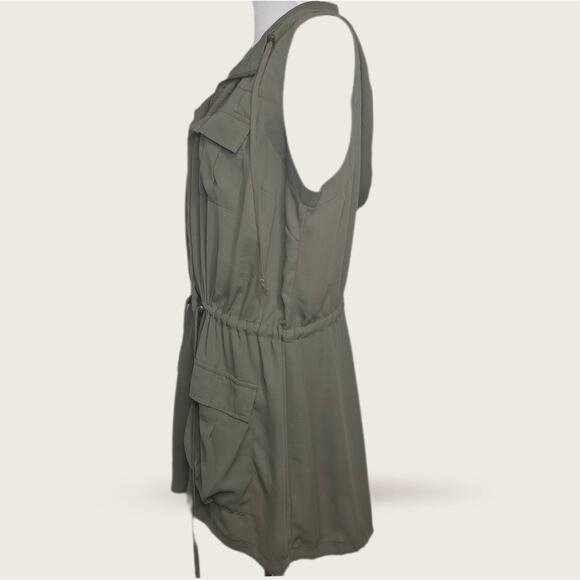 Daniel Rain Olive Utility Vest with Hood Sz 1X - Picture 3 of 7